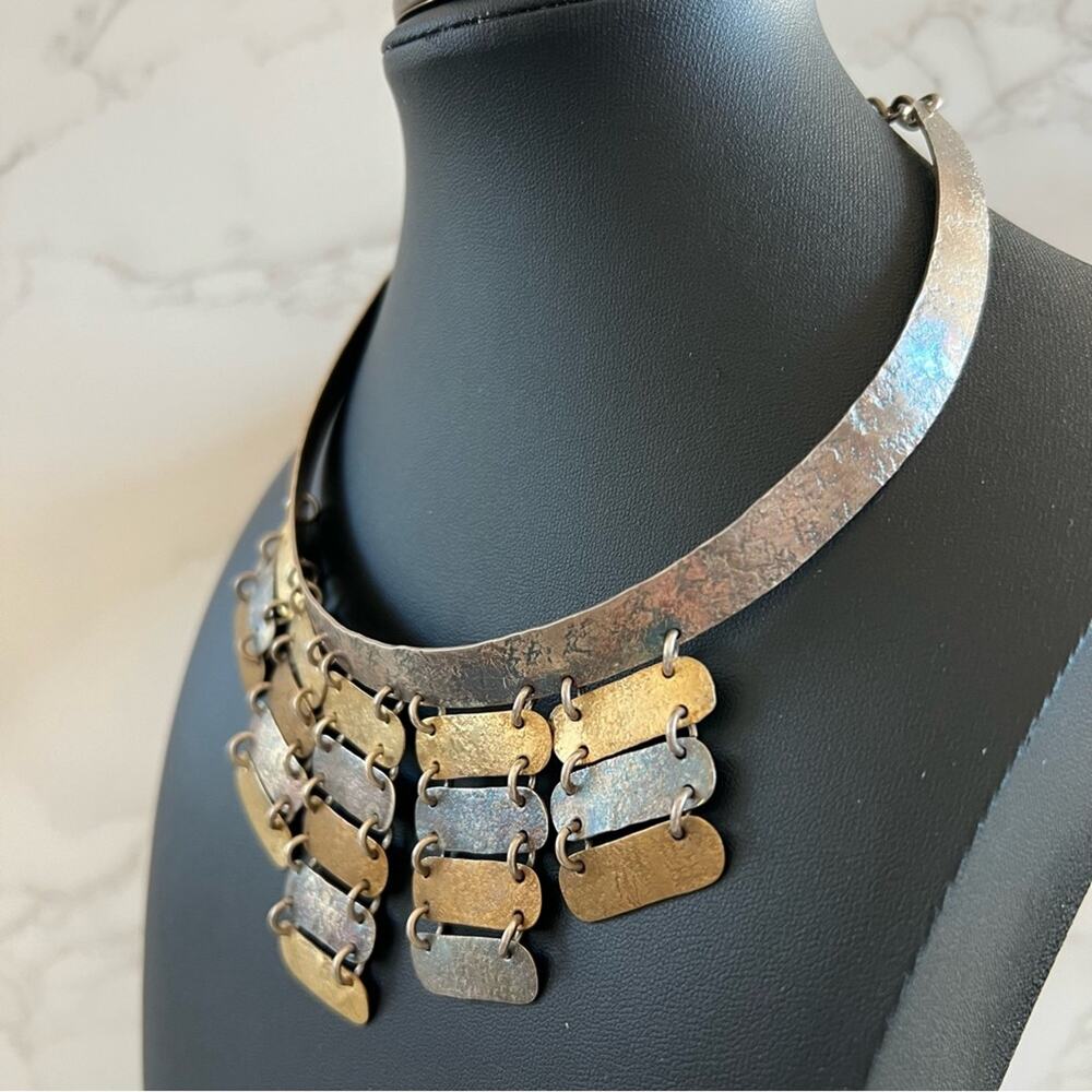 Marjorie Baer San Francisco Brutalist Collar Necklace Bracelet and Earrings Set - Picture 3 of 16